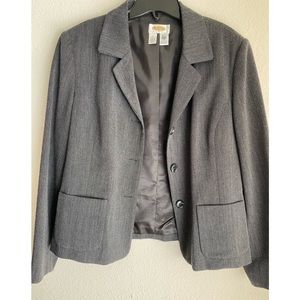 Talbots Black & White Blazer Jacket Size 12 14